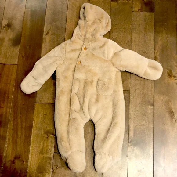 Zara Faux Fur Fall/Winter Baby bunting suit Size 3-6M